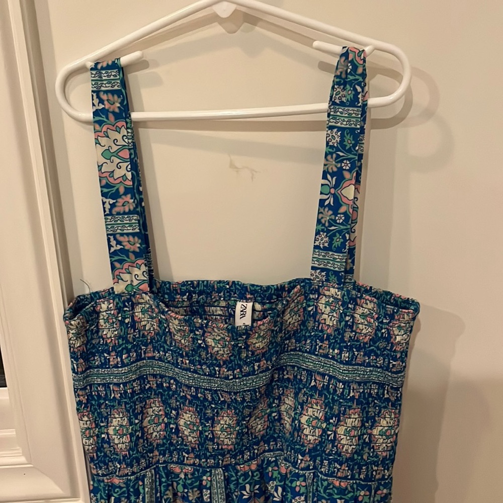 Gorgeous blue white and pink print sundress. Summer 2022 worn once. Zara!